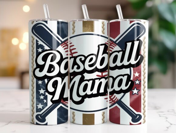 Baseball Mom Patriotic 20oz Tumbler Wrap