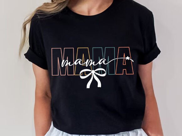 Coquette Bow Mama SVG, Mama T-shirt