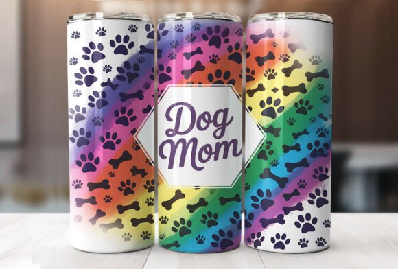 Dog Mom Tumbler Wrap Sublimation PNG