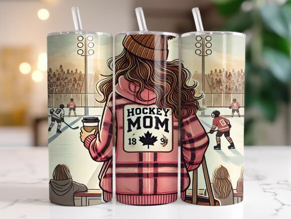 Hockey Mom 20 Oz Tumbler Wrap PNG