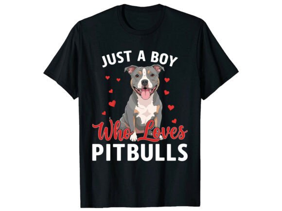 Just a Boy Pitbull Dog T-Shirt SVG