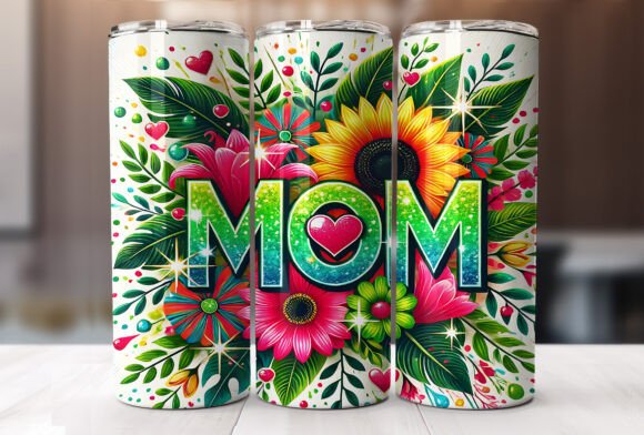 Mom 20 Oz Tumbler Wrap PNG Sublimation