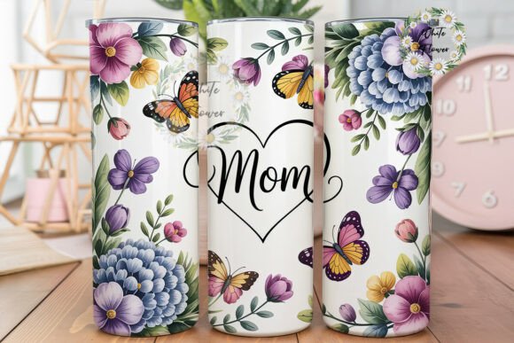 Mom Floral Butterfly 20oz Tumbler Wrap