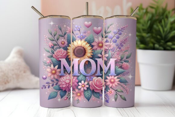 Mom Floral Mothers Day 20oz Tumbler Wrap