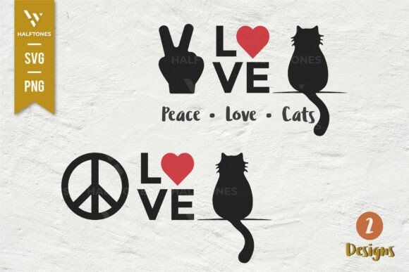 Peace Love Cats Cat Lover Cat Mom