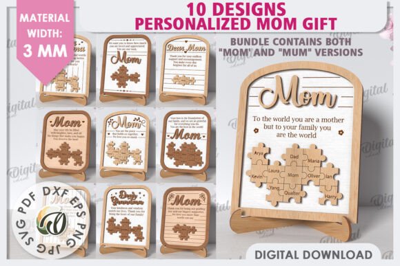Personalized Mom Gift LaserCut Bundle