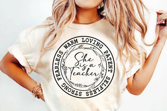 She Is a Teacher PNG, Teacher Mom PNG