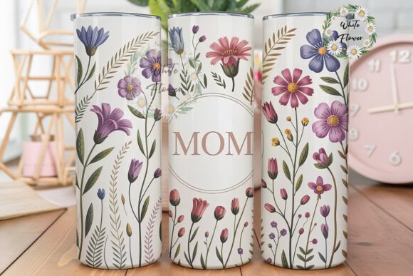 Watercolor Mom Flowers 20oz Tumbler Wrap